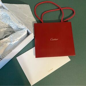Cartier Gift Box and Small Red Paper Gift Bag with Gold Logo